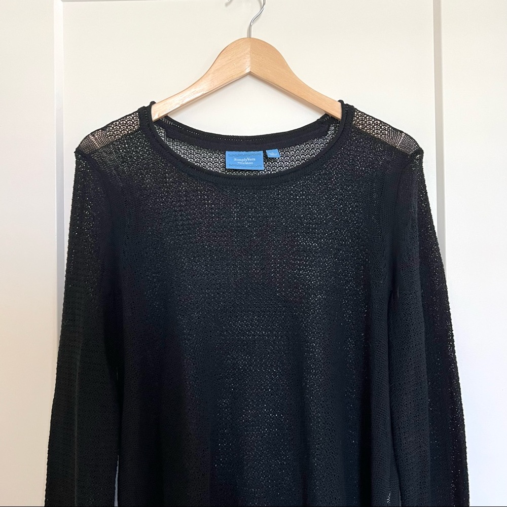 Black Open Knit Sweater